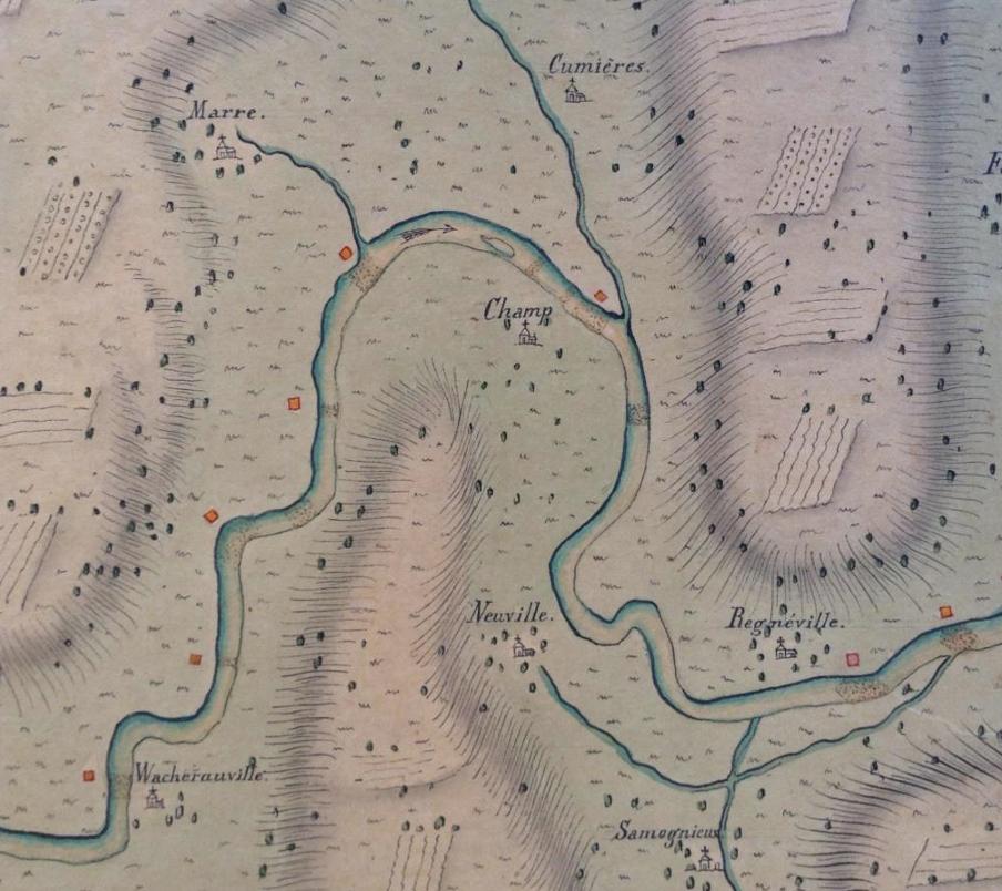 Carte de 1787 avec les redoutes