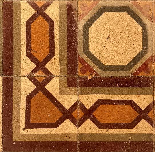 Détail des carreaux de ciment de la chapelle